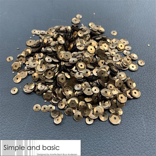 Simple and Basic pailletter/sequins Bronze 4-5-6mm 30g